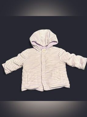 Wonder nation Lavender and white Striped Baby jacket 6-9 months girl